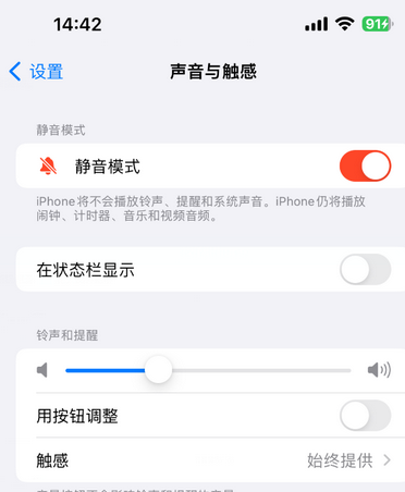 排浦镇苹果15Pro维修网点分享iPhone15Pro系列机型中隐藏静音图标 