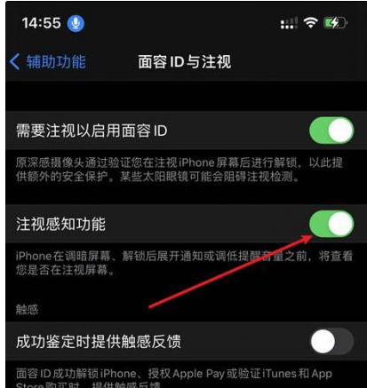 排浦镇苹果14维修网点分享iPhone14注视感知功能有什么用 